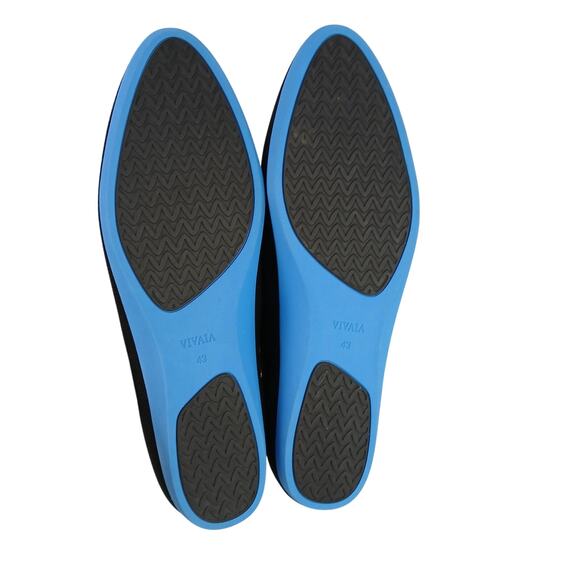 VIVAIA SZ 43/11 Tamia Walker Lightweight Almond Tow Flats In Black Lapis NWOT - Picture 7 of 9
